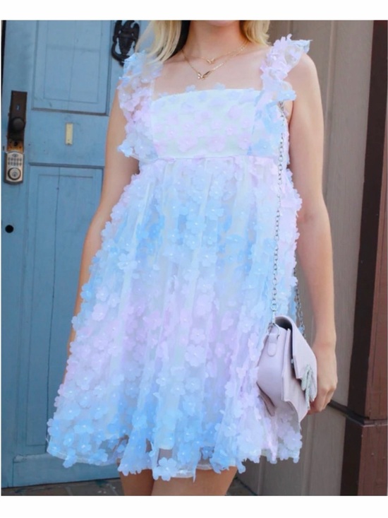 Storia Dresses & Skirts - Storia Blue & Purple 3D Petal Babydoll Dress
